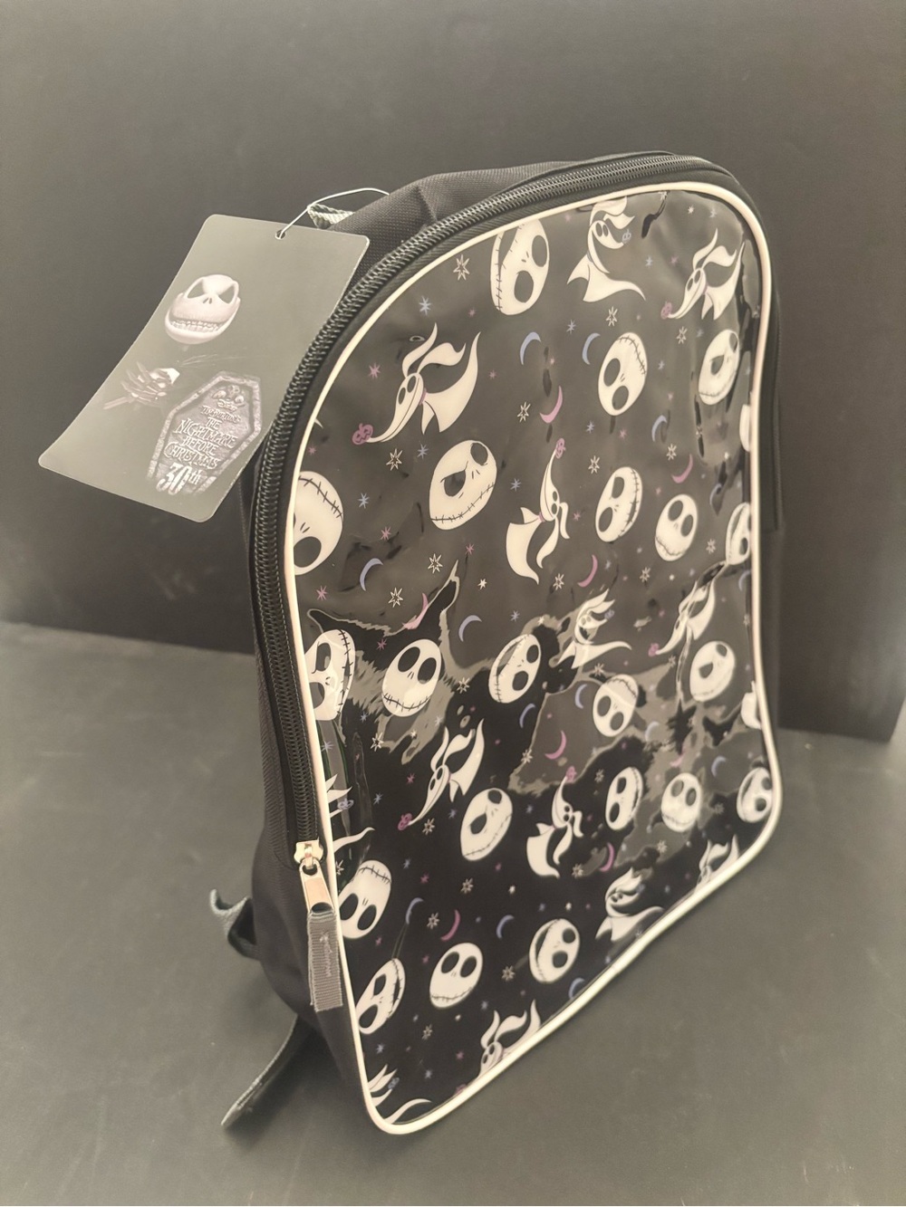 Disney Kids Backpack - Black with White & Purple Jack Skellington Faces